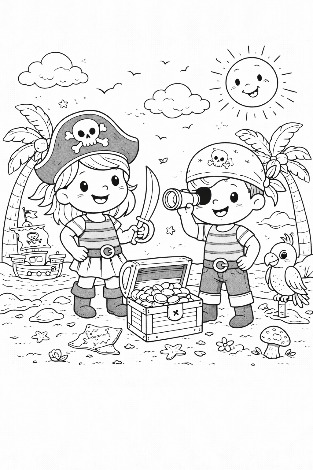 Kolorowanki piraci do druku